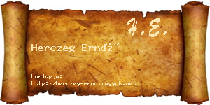 Herczeg Ernő névjegykártya