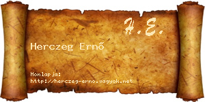 Herczeg Ernő névjegykártya